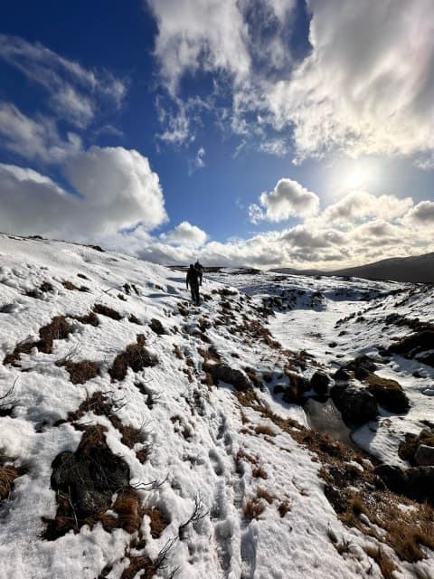 Hiking in the snow
